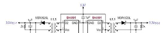 图 4 VISO-1 和 VISO-2 的隔离式电源设计.png