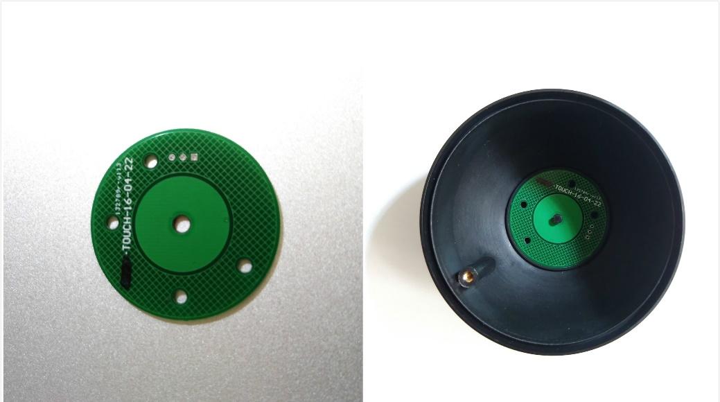 PCB极板以及极板与静电亚导体球连接实物图