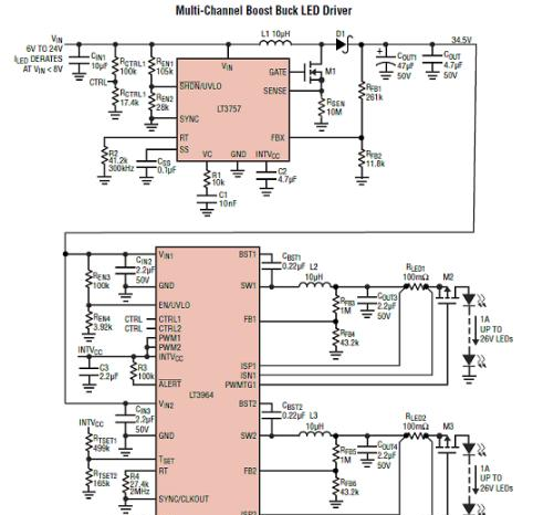 图4.LT3964应用电路(3):多路升压/降压倒LED驱动器.png