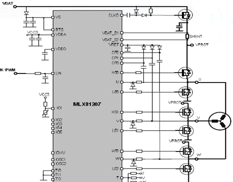 MLX81207无传感方案应用原理图