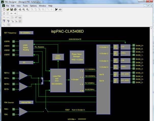 图2：PAC-Designer 5.2中显示的莱迪思ispClock5406D框图。.png