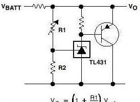tl431大电流的分流稳压电路.png