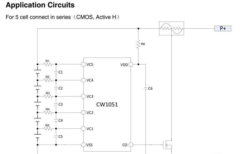 3-5串次级锂电保护IC CW1051.png
