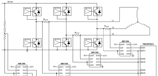 AMC1304频率逆变器应用电路图