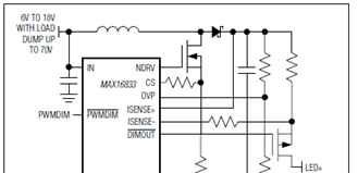 MAX16833简化工作电路