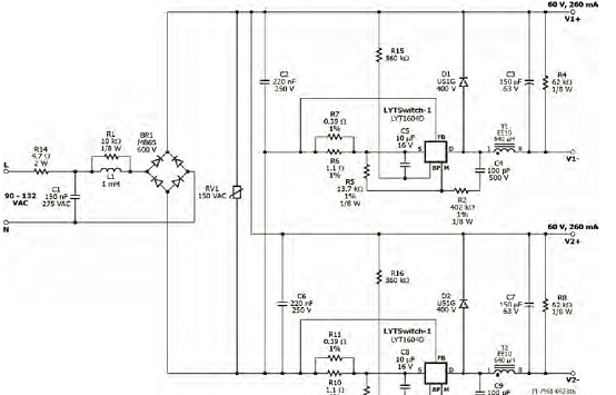 32W LED驱动器参考设计DER-556电路图