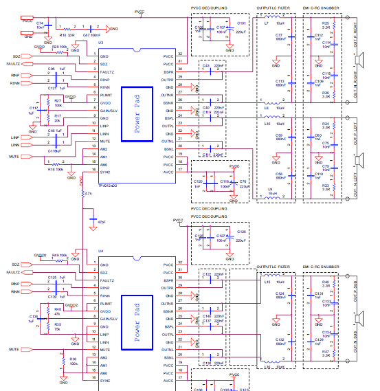 基于ti公司的tpa3128d2低功耗2x30w d类放大器解决方案