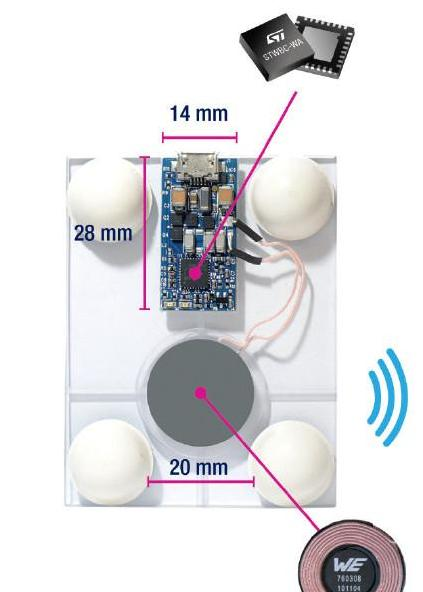 基于ST STWBC-WA无线充电器digital controller的穿戴式装置的无线充电方案产品实体图.png