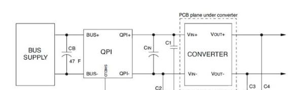 图1：DC-DC转换器的有源EMI滤波器(标记为QPI)的典型图。 CIN和C1，C2，C3和C4的值是转换器制造商通常推荐的值。.png