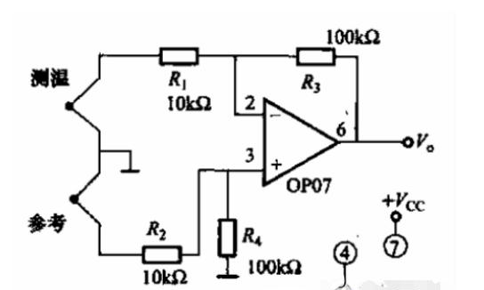 OP07构成的高稳定热电偶测温放大电路.png