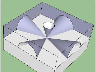 图2：来自具有不透明底层的立方形LED中的点源的发光锥。.png