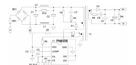 基于PN8356设计的开关电源原理图.png