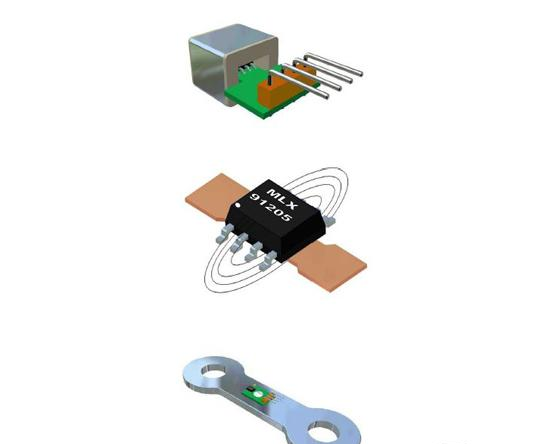 图2：使用MLX91205电流传感器测量低(顶部)，中(中)和高(底部)电流。.png