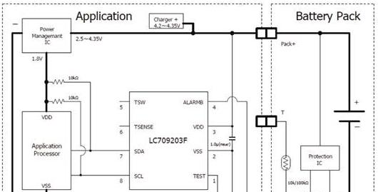 图3 LC709203F(WLCSP9)评估板电路图:没有温度检测功能.png