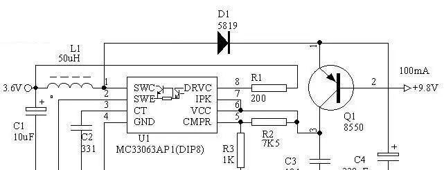 用MC34063做3.6V电转9V电路图.jpg
