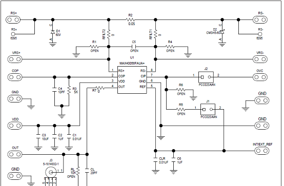 图5.评估板MAX40056 EVK电路图