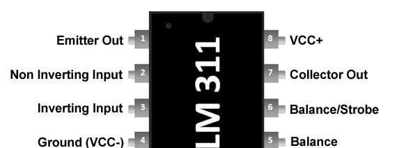 LM311-差分比较器IC 引脚排列