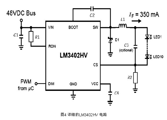 详细的LM3402HV电路