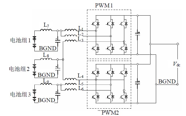 图4 3 组电池储能系统双向DC-DC 变换器。