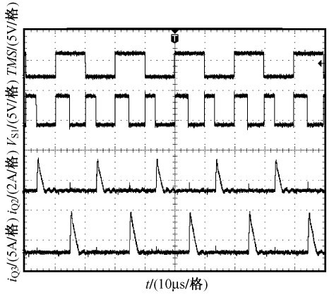 图6 各路开关电流及时分复用信号实验波形