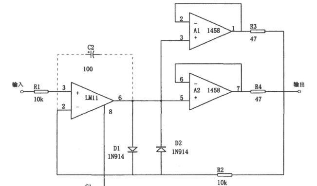 mc1458构成的精密复合缓冲器电路图