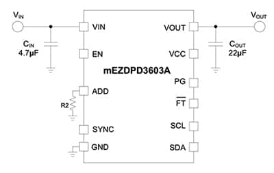 MPS mEZDPD3603A 典型应用电路示意图