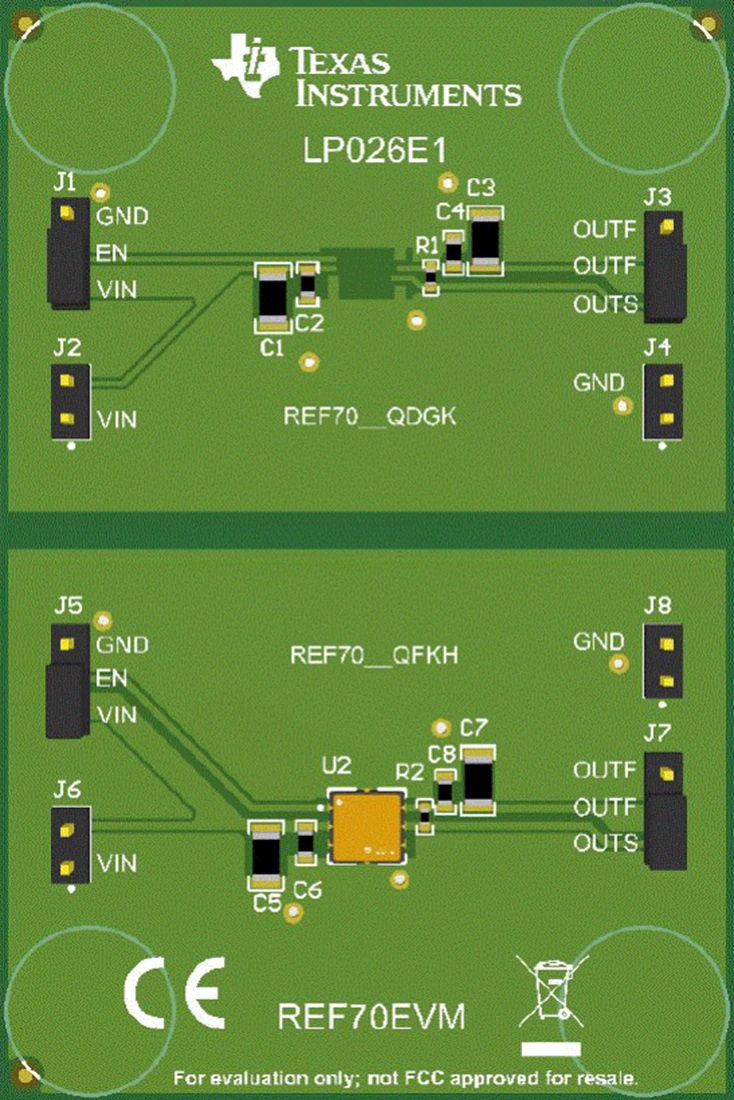 REF70EVM评估模块电路板布局结构
