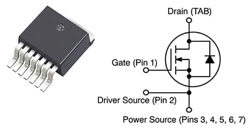 On Semiconductor NTBG020N090SC1 和 NTBG020N120SC1 N 沟道 SiC 功率 MOSFET 示意图